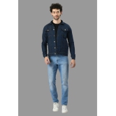 DKGF Fashion Cotton Blend Men''s Denim Jacket - Navy ( Pack of 1 ) - None