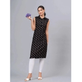 JC4U Rayon Printed Straight Womens Kurti - Black ( Pack of 1 ) - None