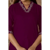 Kapadia Wine Rayon Womens Regular Top ( Pack of 1 ) - None