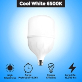 UBX 50 Watt B22D LED Bulb, High Wattage Jumbo Led Bulb 50W Cool Day Light (White, Pack of 1)