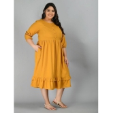 PrettyPlus by Desinoor - Mustard Rayon Womens A-line Dress ( Pack of 1 ) - None