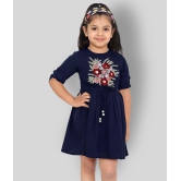 Naughty Ninos - Navy Blue Polyester Girl's A-line Dress ( Pack of 1 ) - None