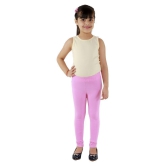 Kids Cave - Baby Pink Cotton Blend Girls Leggings ( Pack of 1 ) - None