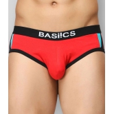 BASIICS By La Intimo - Red Cotton Blend Mens Briefs ( Pack of 1 ) - XL