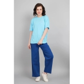 PPTHEFASHIONHUB Light Blue Cotton Womens T-Shirt ( Pack of 1 ) - None