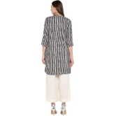 Antaran Rayon Striped Straight Womens Kurti - White ( Pack of 1 ) - None