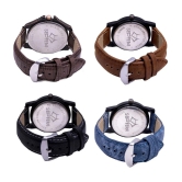 Septem Multicolor Leather Analog Mens Watch