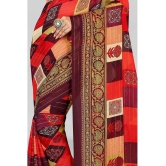 LEELAVATI - Red Georgette Saree With Blouse Piece ( Pack of 1 ) - Red