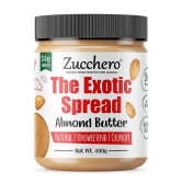 Zucchero 100% Almond Butter, Crunchy, 400g -The Exotic Spread | Unsweetened | 100% Natural | California Almonds