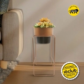 Dual Tone Metal Plant Stand Black - Copper