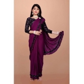 JULEE - Wine Lycra Girls Saree ( Pack of 1 ) - None