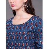 Antaran Cotton Printed Straight Womens Kurti - Blue ( Pack of 1 ) - None