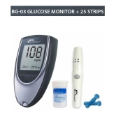 Dr Morepen Glucose Monitor BG-03- Free 25 Sugar Test Strips with 10 Lancets: Expiry: March 2024