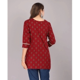 JC4U Rayon Printed Straight Womens Kurti - Maroon ( Pack of 1 ) - None