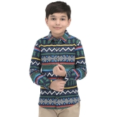 JusCubs Boys Loop Knitted Toddlers All Over Print Shirt - Navy Blue (Pack of 1) - None