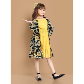 Lazy Shark Yellow Polyester Blend Girls Fit And Flare Dress ( Pack of 1 ) - None