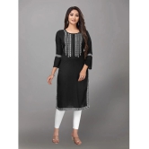 Kapadia - Black Rayon Womens Straight Kurti ( Pack of 1 ) - None