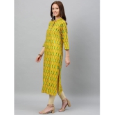 KIPEK - Mustard Rayon Womens Straight Kurti ( Pack of 1 ) - None