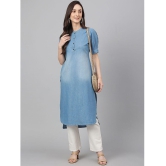 Janasya - Light Blue Denim Women''s Straight Kurti ( Pack of 1 ) - None