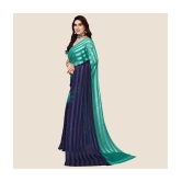 ANAND SAREES Satin Striped Saree Without Blouse Piece - Green ( Pack of 1 ) - Green