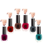 BANETION|JADE-45|Quick Drying | No Harmful Chemicals | No Chip Formula | Glossy Finish | Long Lasting | Smooth Application| High Shine Nail Polish For Women Pack of 6 (9ML)