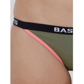 BASIICS By La Intimo - Olive BCPBR09 Cotton Lycra Solid Womens Bikini ( Pack of 1 ) - None