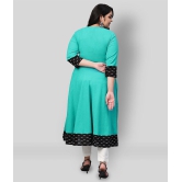 Estela - Green Cotton Women''s Flared Kurti ( Pack of 1 ) - 4XL