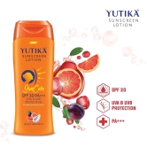 Yuthika Sunscreen Lotion SPF 30 PA+++ with UVA & UVB Protection, Sun Cream for All Skin Types - 100ml