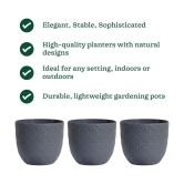 UGAOO Grey Plastic Pots ( Pack of 3 ) - Grey