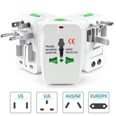 Exelent 2 Pieces Universal Travel Adapter, Adapter, Travel Adapter, Universal Adapter, Adapter Charger, International Adapter All in one Adapter Plug for Phone, Laptop, Camera, 2 Piece, White