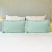 Frill 100% Cotton Bed Pillow Cover | Set of 2 Pista