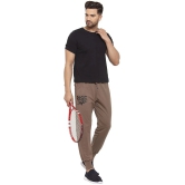 Uzarus Brown Cotton Plain Joggers - None