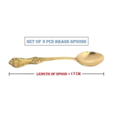 A & H ENTERPRISES - Brass Brass Dessert Spoon ( Pack of 3 ) - Brass