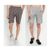 Zeffit - Multicolor Cotton Blend Mens Shorts ( Pack of 2 ) - None