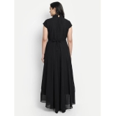 JASH CREATION Georgette Solid Full Length Womens Gown - Black ( Pack of 1 ) - None