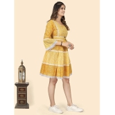 Vbuyz - Yellow Cotton Womens Fit & Flare Dress ( Pack of 1 ) - None