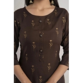 MAUKA - Brown Rayon Womens Straight Kurti ( Pack of 1 ) - None