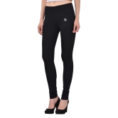 Diti Black Cotton Leggings for Women-M