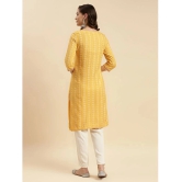 Rangita Women Yellow Rayon Printed Knee Length Straight Kurti - None