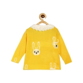 Miniklub Baby Girls Round Neck Full Sleeve Knit Sweater (Yellow Color) - None