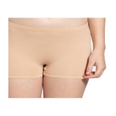 Tkeshto - Tan Cotton Lycra Solid Women's Boy Shorts ( Pack of 2 ) - None