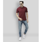 FASHION365 - Maroon Cotton Blend Slim Fit Men's Polo T Shirt ( Pack of 1 ) - None