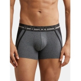 Jockey US21 Men Super Combed Cotton Elastane Stretch Solid Trunk - Charcoal Melange - None