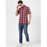 UrbanMark 100% Cotton Regular Fit Checks Half Sleeves Mens Casual Shirt - Maroon ( Pack of 1 ) - None