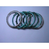 Seafoam green and gold bangles