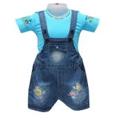 Balloons Blue Denim Rompers - 6-12 Months