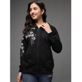 eWools.in Cotton Blend Womens Hooded Sweatshirt ( Black ) - None