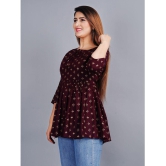 SIPET - Coffee Rayon Womens Ethnic A-Line Top ( Pack of 1 ) - None