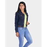 Women mid Blue Solid  Denim Jacket-L