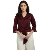 Smarty Pants Maroon Satin Shirt - Single - None